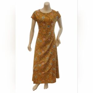 Floral Orange Maxi Dress - Women